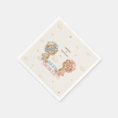 Serviette En Papier Ours Twins Douche rose bleu garçon fille (Coin)