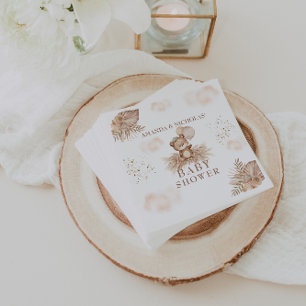 Serviette En Papier Ourson à peine attendu Baby Shower Bohème Ourson e