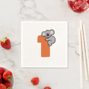 Serviette En Papier Ourson Koala Mignon Un An Douce Première Année