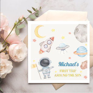 Serviette En Papier Outer Space Boy 1er Voyage autour du soleil Annive