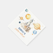 Serviette En Papier Outer Space Boy 1er Voyage autour du soleil Annive (Coin)