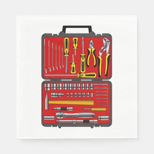Serviette En Papier Outils Dans Une Boîte À Outils (Devant)