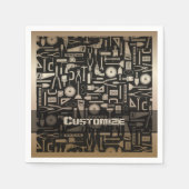 Serviette En Papier Outils d'atelier Black & Gold (Devant)