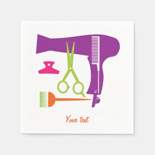 Serviette En Papier Outils de coiffure (Devant)