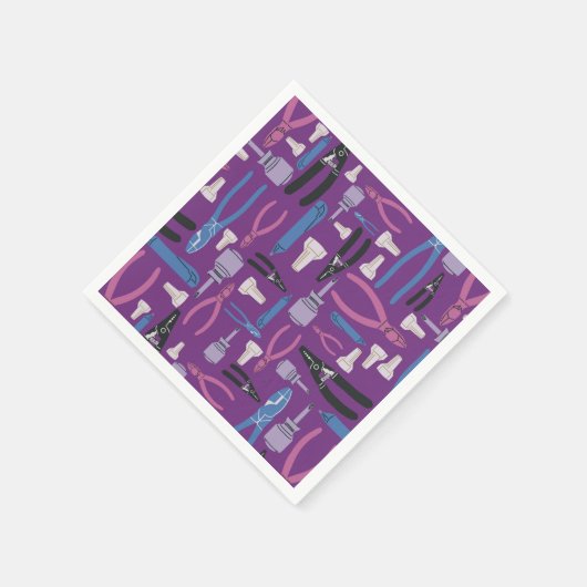 Serviette En Papier Outils de construction électrique rose pour filles (Coin)