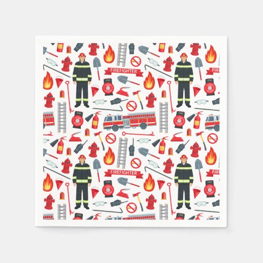 Serviette En Papier Outils de pompier (Devant)