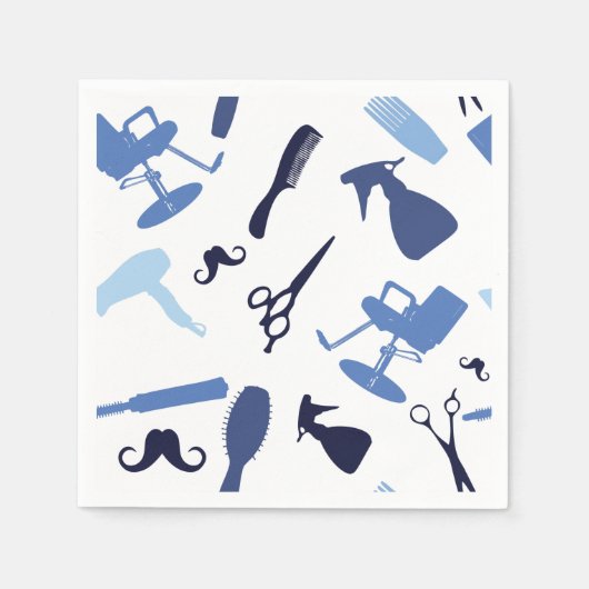 Serviette En Papier Outils du salon de coiffure motif (Devant)