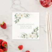 Serviette En Papier Ouverture solennelle de fleurs de rose blanches pe (En situation)