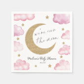 Serviette En Papier Over The Moon Celestial Pink Clouds Baby Shower (Devant)