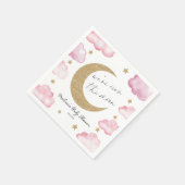 Serviette En Papier Over The Moon Celestial Pink Clouds Baby Shower (Coin)