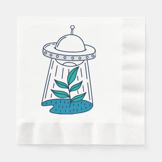 Serviette En Papier OVNI Alien (Devant)