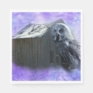 Serviette En Papier Owl Barn Shed