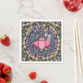Serviette En Papier Owl Folk Navy (En situation)