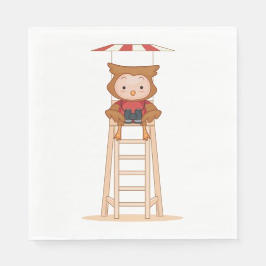 Serviette En Papier Owl Lifeguard (Devant)