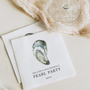 Serviette En Papier Oyster Pearl Party   Deux huîtres