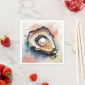 Serviette En Papier Oyster Pearl Shellfish Art (En situation)
