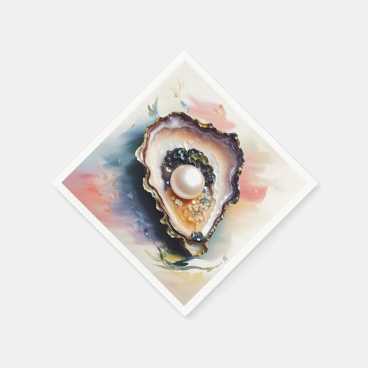 Serviette En Papier Oyster Pearl Shellfish Art (Coin)