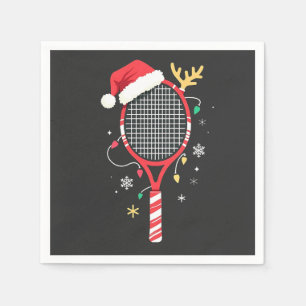 Serviette En Papier Paddle de tennis avec chapeau de Santa et lumières