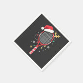 Serviette En Papier Paddle de tennis avec chapeau de Santa et lumières (Coin)