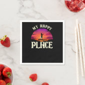 Serviette En Papier Paddleboard My Happy Place Girl Sunset (En situation)