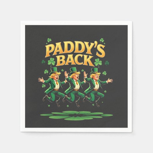 Serviette En Papier Paddy's Back Funny Trump St Patrick Day Leopard (Devant)