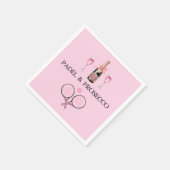 SERVIETTE EN PAPIER PADEL NAPKIN: PADEL & PROSECCO CLASSIC PINK-BLACK (Coin)
