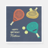 Serviette En Papier Padel Tennis Thème Personnalisé (Devant)