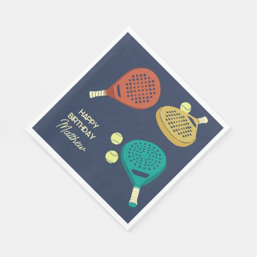 Serviette En Papier Padel Tennis Thème Personnalisé (Coin)