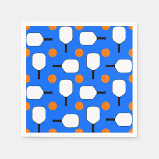 Serviette En Papier Pagaies De Pickleball, Ballons De Pickleball Orang