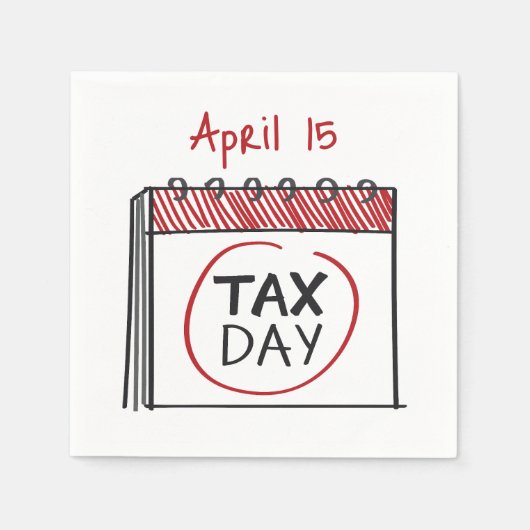 Serviette En Papier Page Calendrier jour fiscal (Devant)