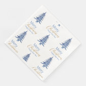 Serviette En Papier Pagode Bleue Arbre de Noël Motif (Coin)