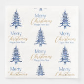 Serviette En Papier Pagode Bleue Arbre de Noël Motif (Devant)