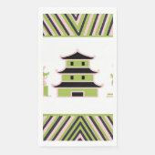 Serviette En Papier Pagode rose verte Stripe chinois (Devant)