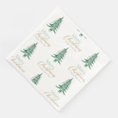 Serviette En Papier Pagode verte Arbre de Noël Motif (Coin)