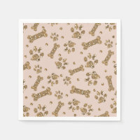 Pailleté Or Beige Rosé Patte D'Os Chien Chiot