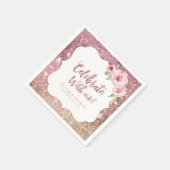 Serviette En Papier Pailleté rose or métallisé floral célébrer avec no (Coin)