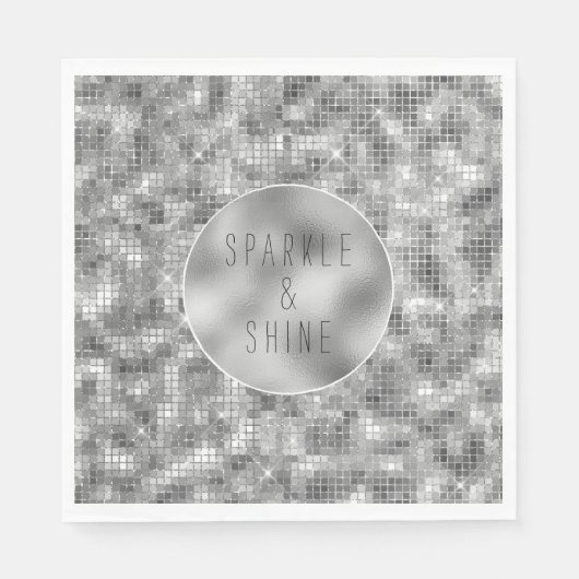 Serviette En Papier Paillette d'Argent (Devant)