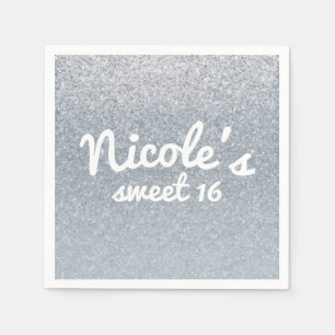 Serviette En Papier Paillette d'Argent de Conte de Fées Faveur de Fête