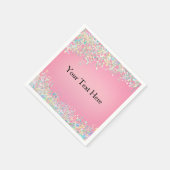 Serviette En Papier Paillette holographique rose vierge (Coin)