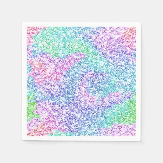 Serviette En Papier Paillettes Arc-en-ciel (Devant)