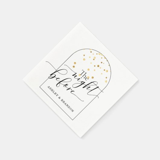 Serviette En Papier Paillettes d'Or Minimal Script La Nuit Avant (Coin)