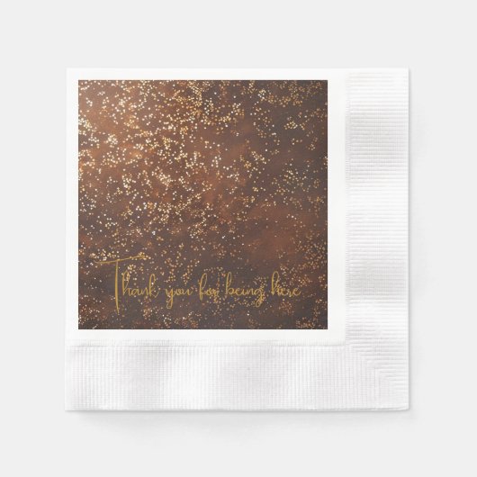 Serviette En Papier Paillettes Marron (Devant)