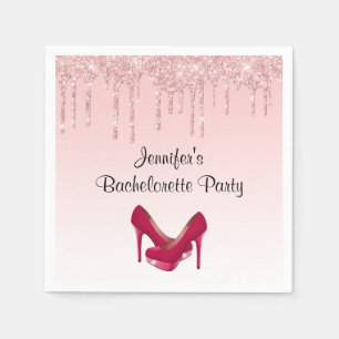 Serviette En Papier Paillettes Pink Dripping