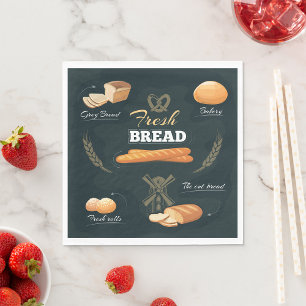 Serviette En Papier Pain Artisan frais Boulangerie Pain Rouleaux Bague