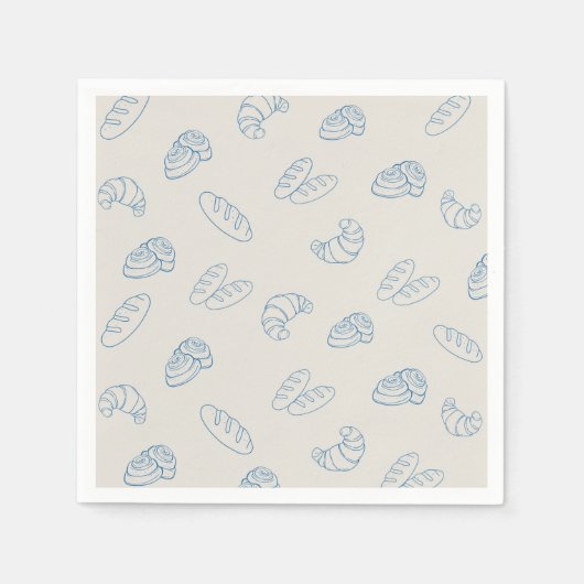 Serviette En Papier Pain dans le Baby shower four Pain rustique servie (Devant)