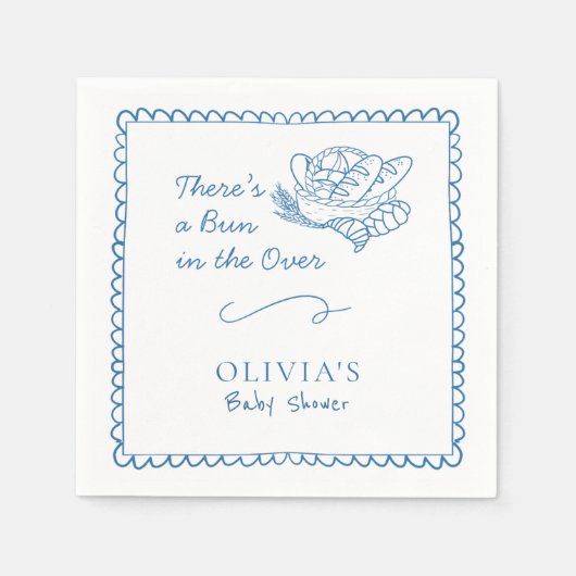Serviette En Papier Pain dans le Baby shower four serviettes rustiques (Devant)