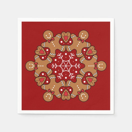 Serviette En Papier Pain D'Argent Hommes Et Snowflake Mandalas (Devant)
