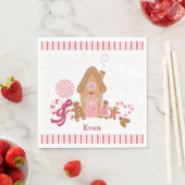 Serviette En Papier Pain d'épice blanc mignon Papier à bonbons Napkin (En situation)