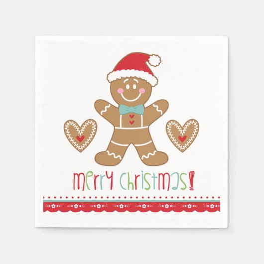 Serviette En Papier Pain d'épice de Noël (Devant)
