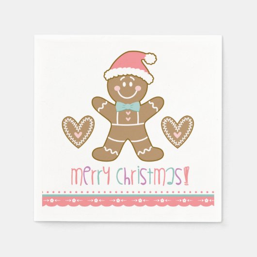 Serviette En Papier Pain d'épice de Noël Cookie Party Napkin (Devant)
